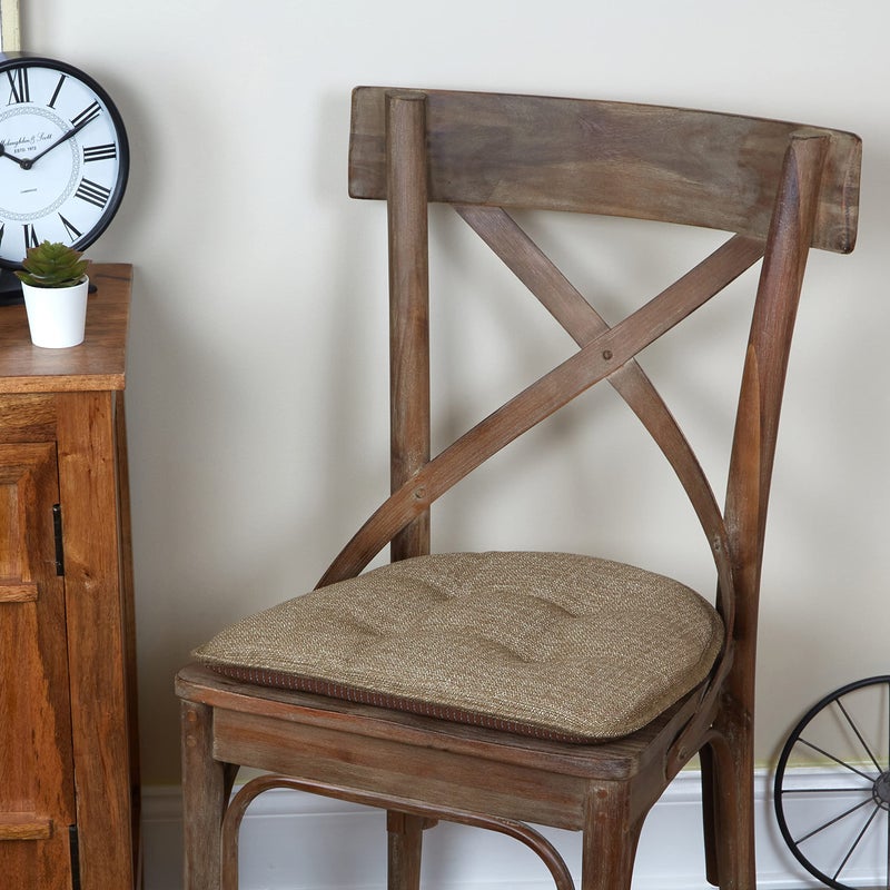 Klear Vu Omega Non-Slip Chair Cushions, Assembled in USA, U-Shaped Skid-Proof Seat Pads for Dining Room, Kitchen, Office, 15"x16", Solid Gold, 4 Pack - Image 2